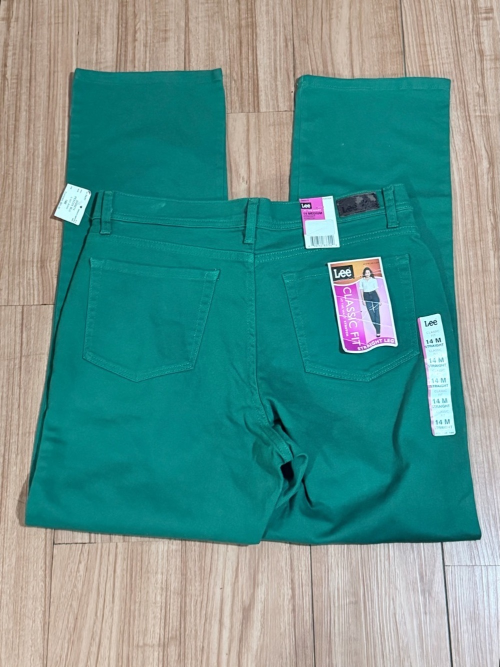 Lee Classic Fit Teal Green Pants - Picture 3 of 10